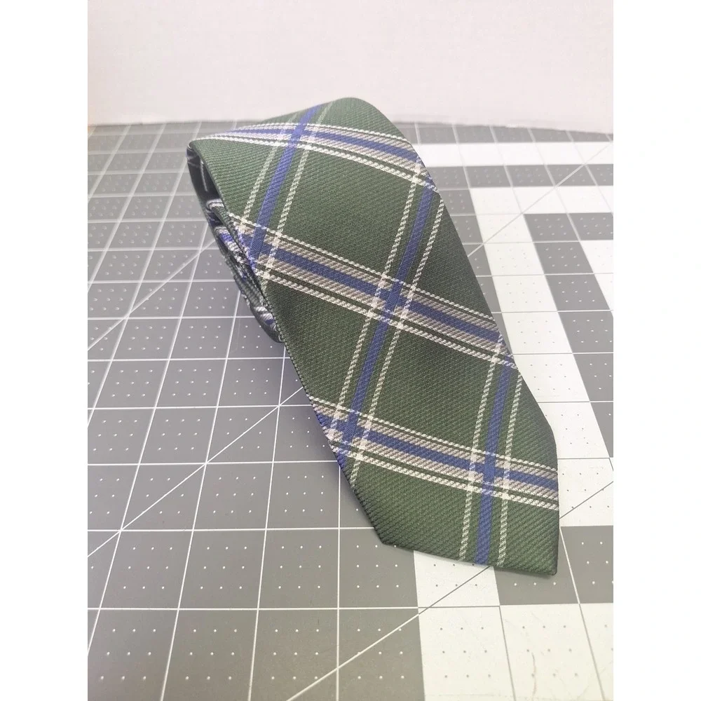 JOS A BANK 1905 Green Plaid 100%‎ Silk Men's Neck Tie 62